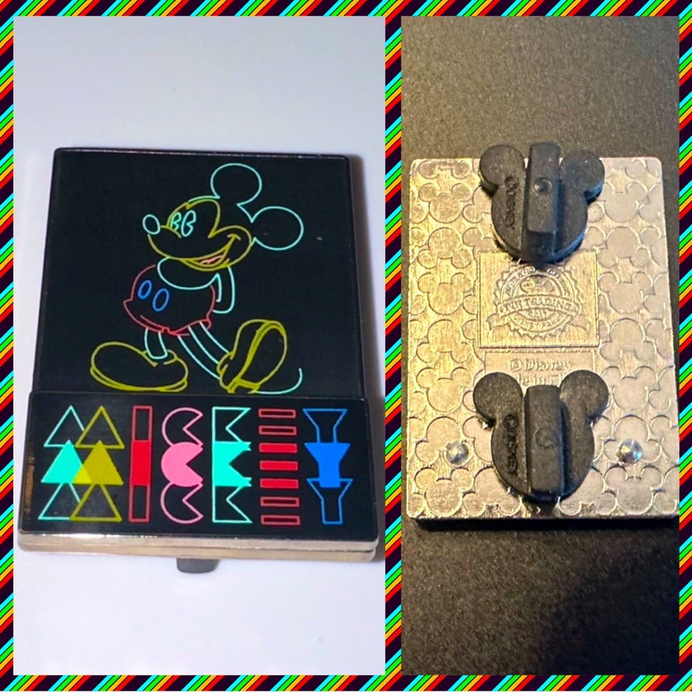 Disney Trading Pin Retro Mickey Mouse Neon